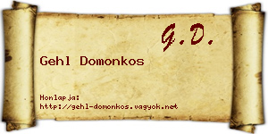 Gehl Domonkos névjegykártya